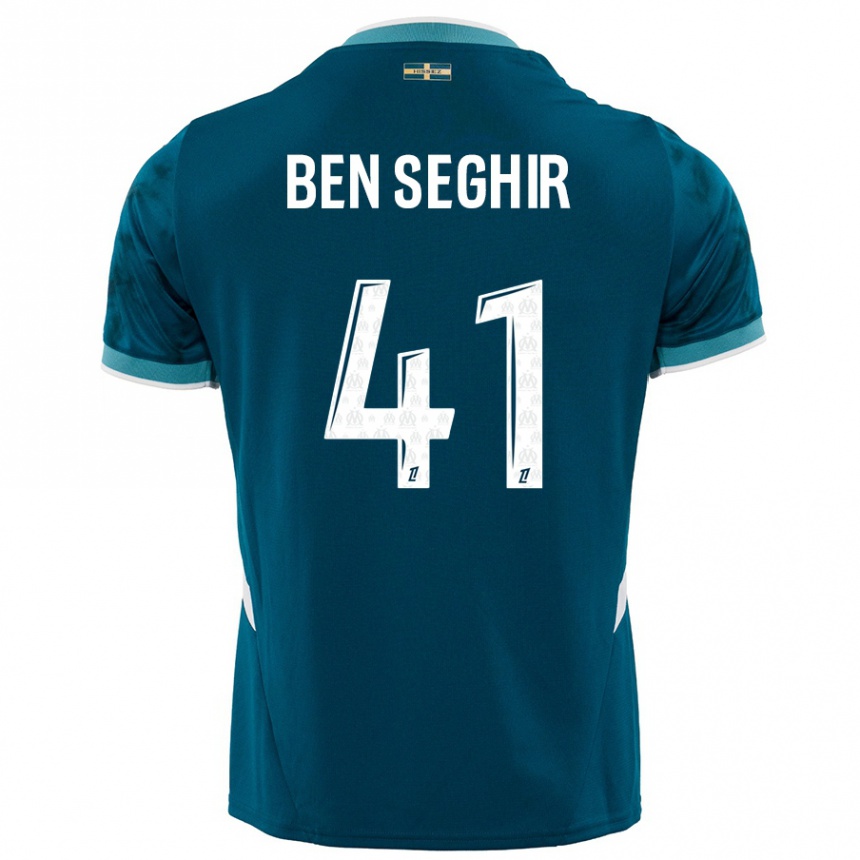 Women Football Salim Ben Seghir #41 Turquoise Blue Away Jersey 2024/25 T-Shirt Nz