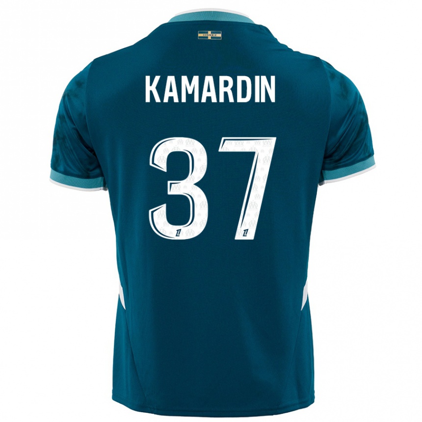 Women Football Aaron Kamardin #37 Turquoise Blue Away Jersey 2024/25 T-Shirt Nz