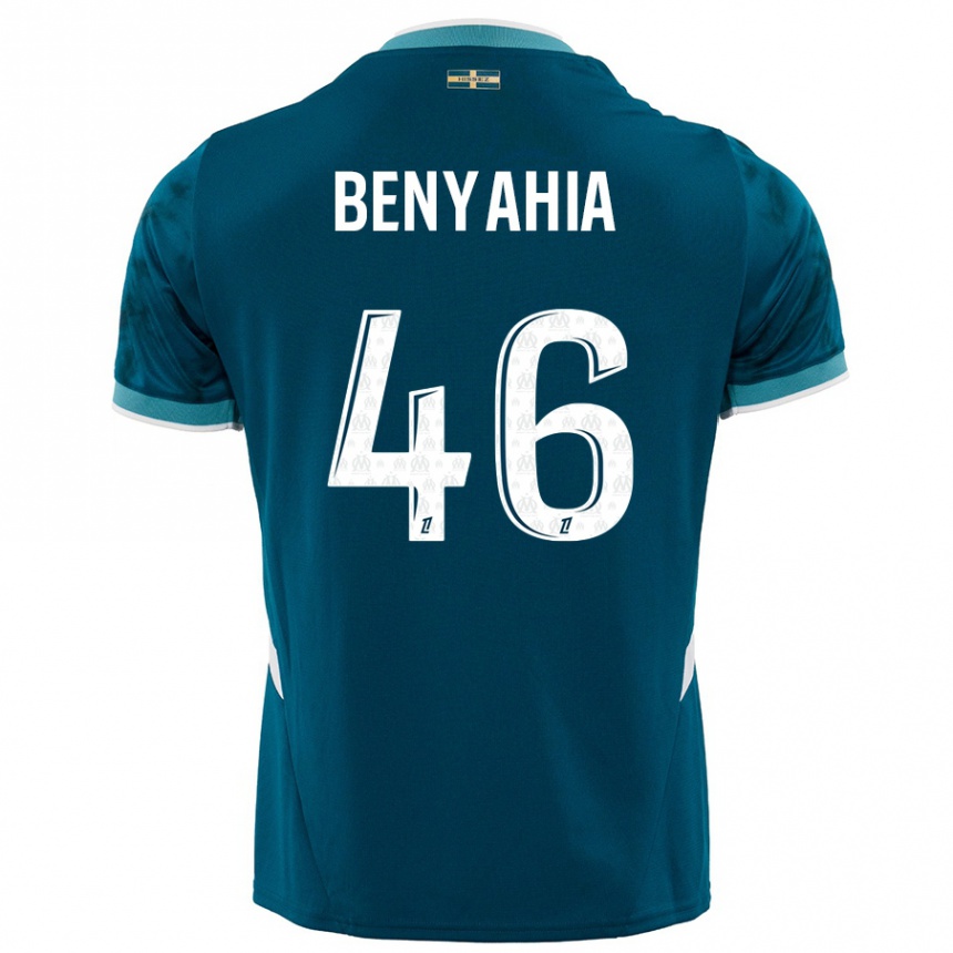 Women Football Aylan Benyahia-Tani #46 Turquoise Blue Away Jersey 2024/25 T-Shirt Nz