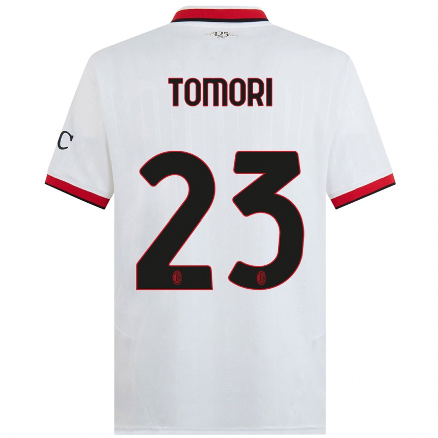 Women Football Fikayo Tomori #23 White Black Red Away Jersey 2024/25 T-Shirt Nz