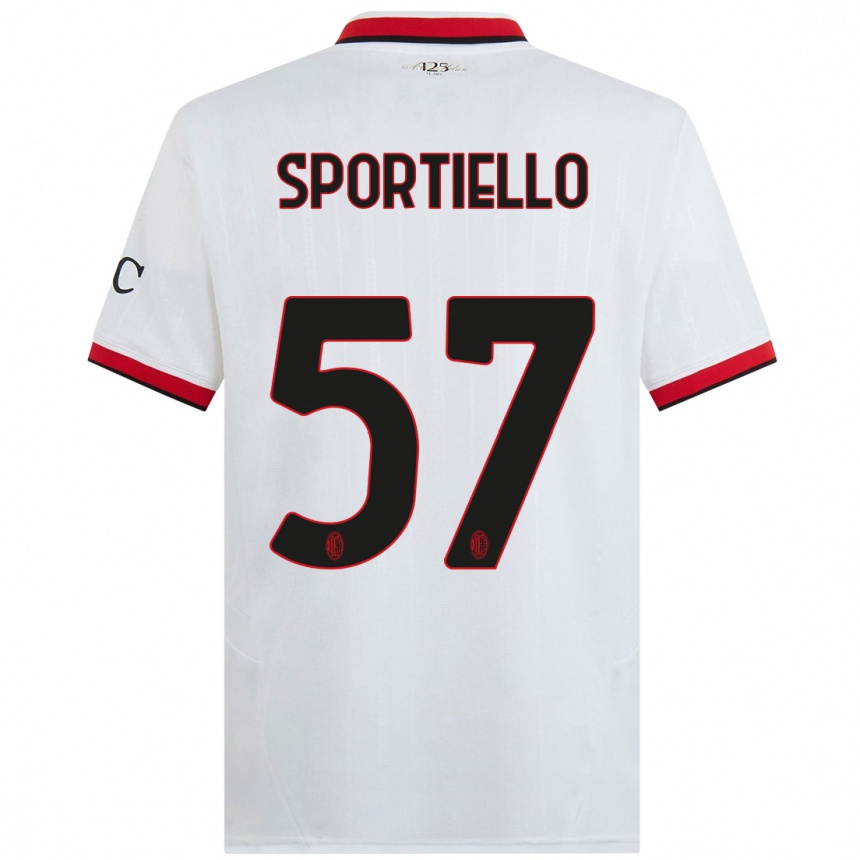 Women Football Marco Sportiello #57 White Black Red Away Jersey 2024/25 T-Shirt Nz