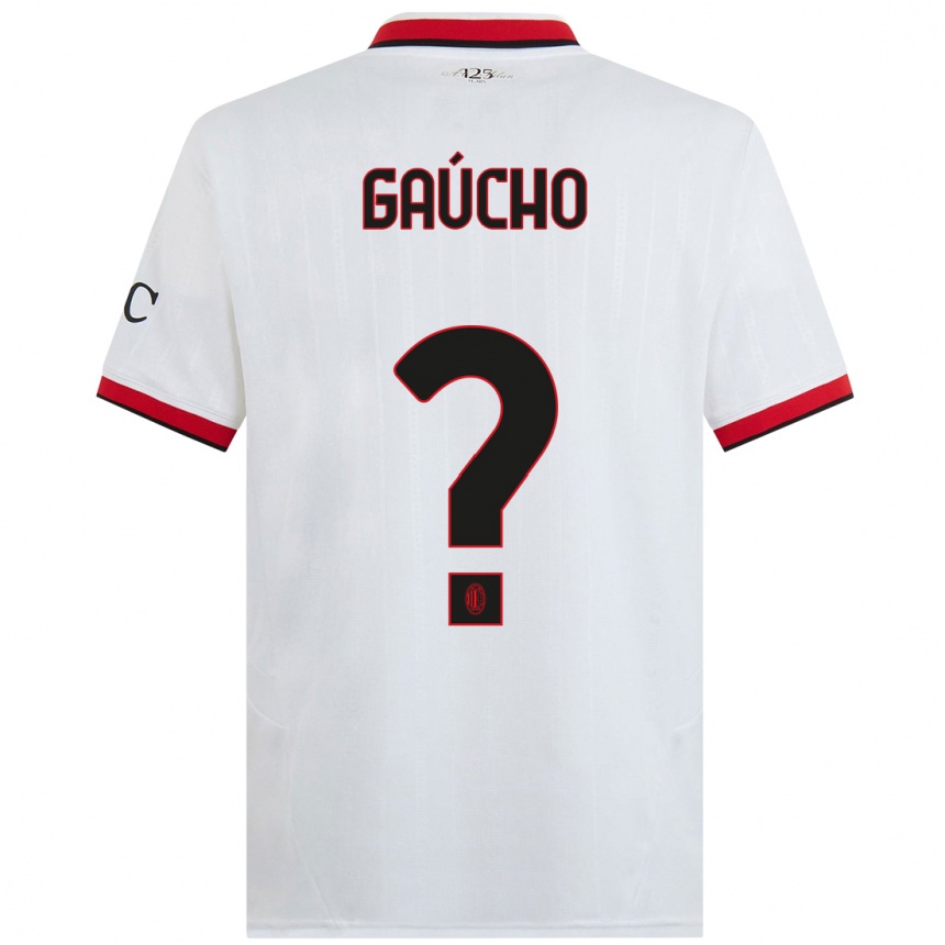 Women Football Estevan Gaúcho #0 White Black Red Away Jersey 2024/25 T-Shirt Nz