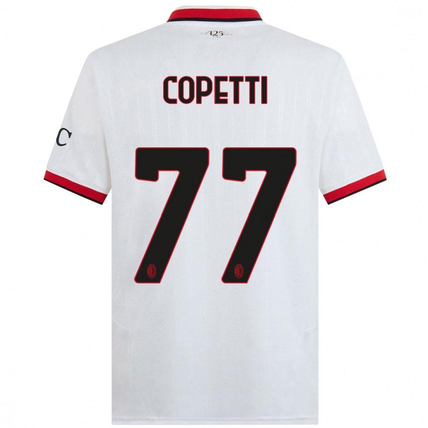 Women Football Matilde Copetti #77 White Black Red Away Jersey 2024/25 T-Shirt Nz