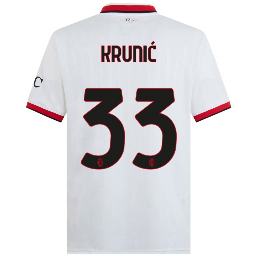 Women Football Rade Krunic #33 White Black Red Away Jersey 2024/25 T-Shirt Nz