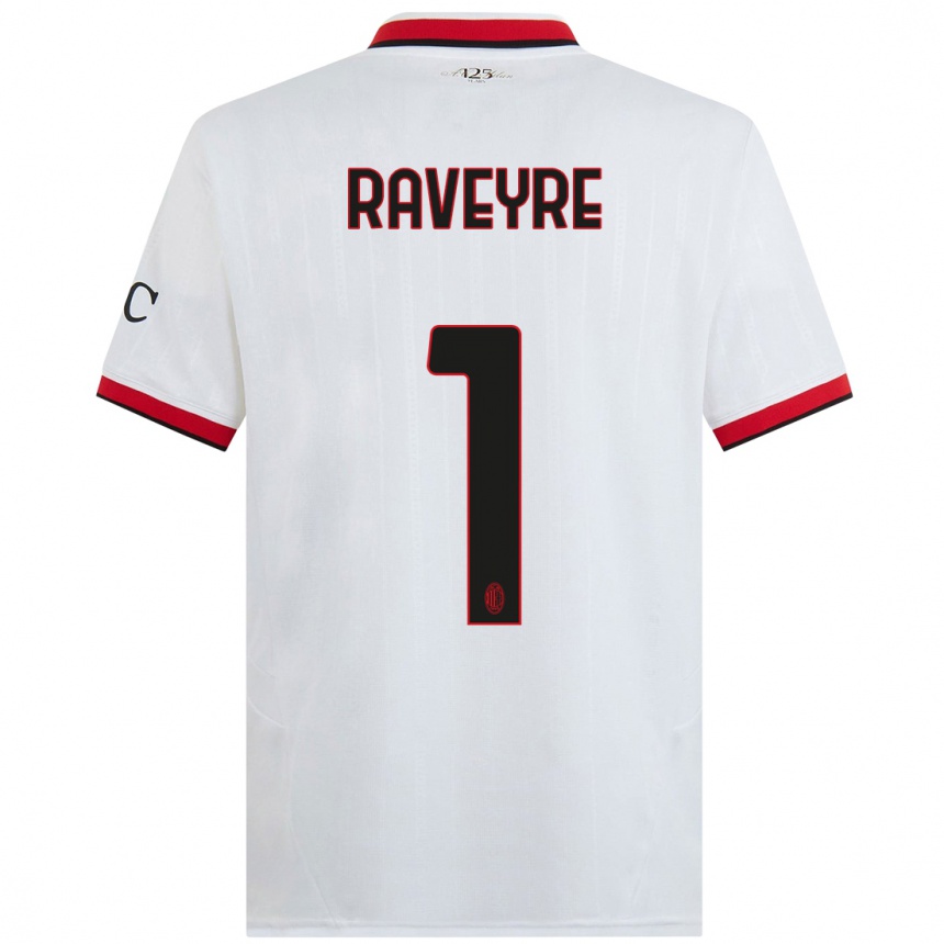 Women Football Noah Raveyre #1 White Black Red Away Jersey 2024/25 T-Shirt Nz