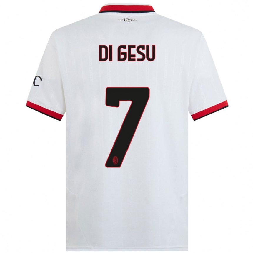 Women Football Enrico Di Gesu #7 White Black Red Away Jersey 2024/25 T-Shirt Nz