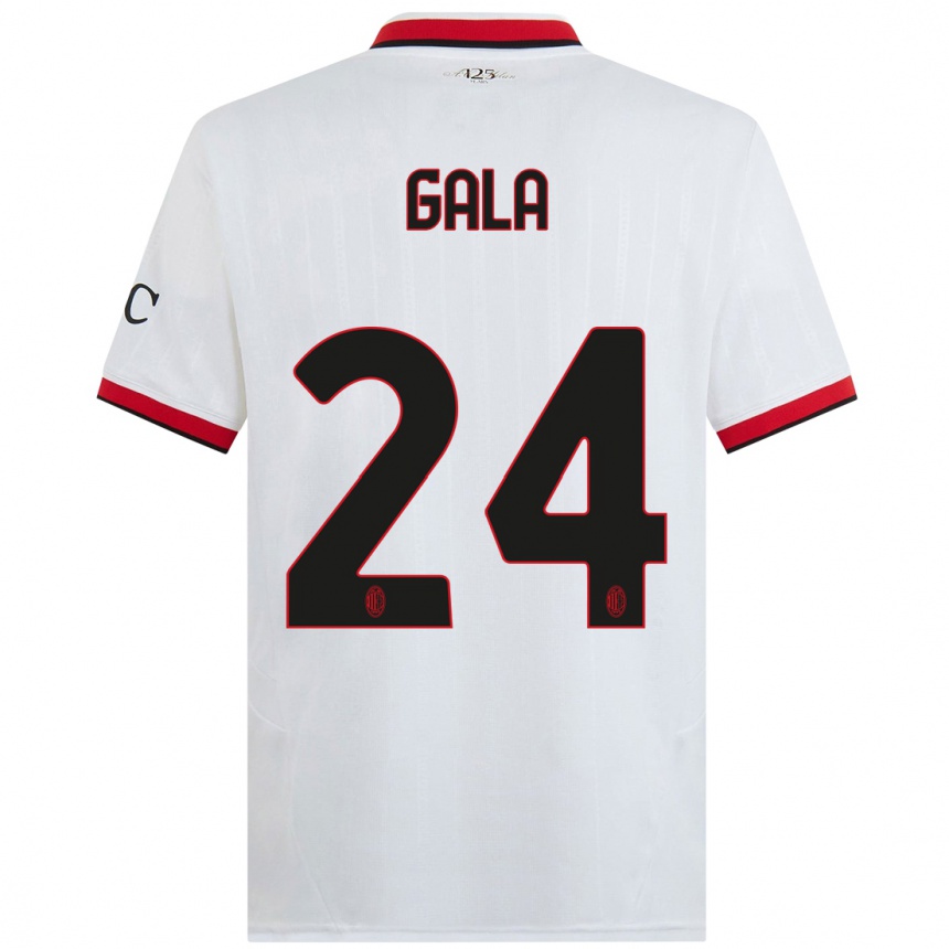 Women Football Antonio Gala #24 White Black Red Away Jersey 2024/25 T-Shirt Nz