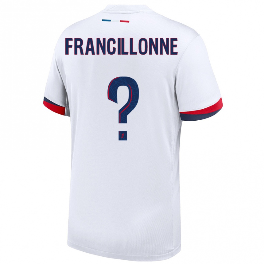 Women Football Bryan Francillonne #0 White Blue Red Away Jersey 2024/25 T-Shirt Nz