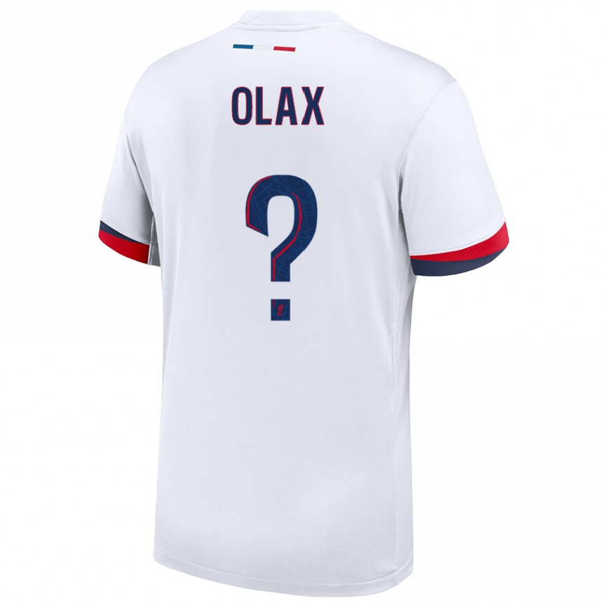 Women Football Djamy Olax #0 White Blue Red Away Jersey 2024/25 T-Shirt Nz