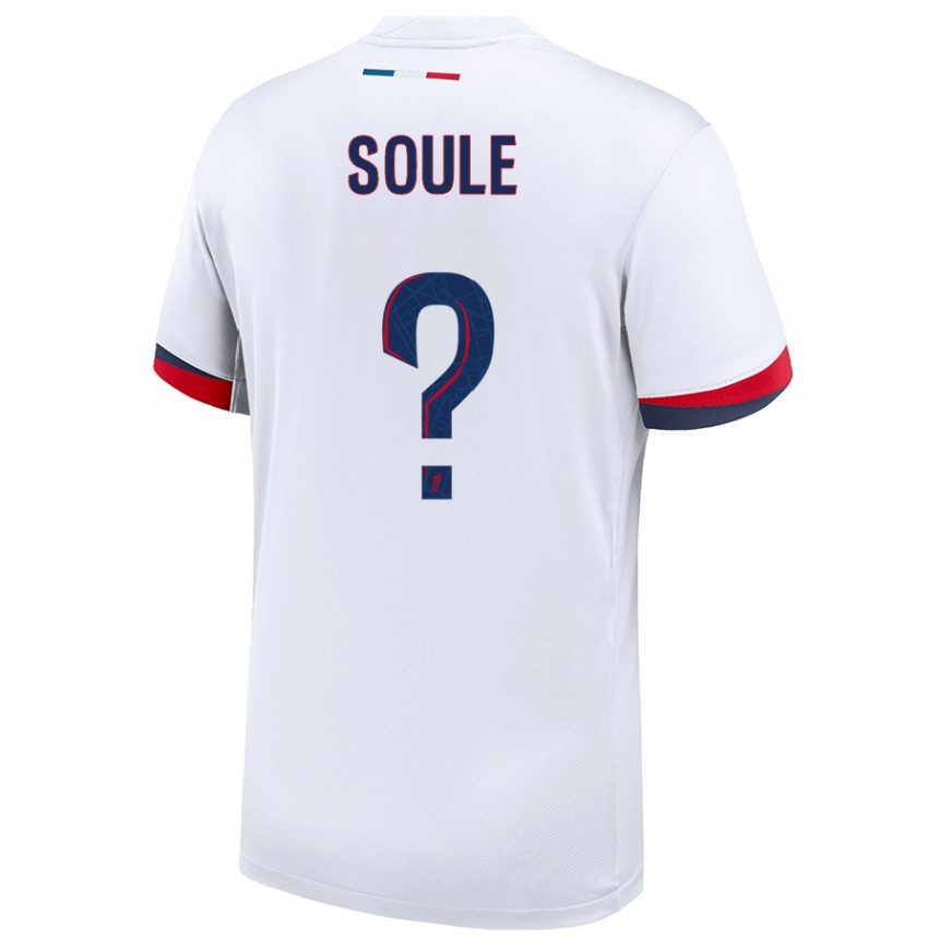 Women Football Chams Soule #0 White Blue Red Away Jersey 2024/25 T-Shirt Nz