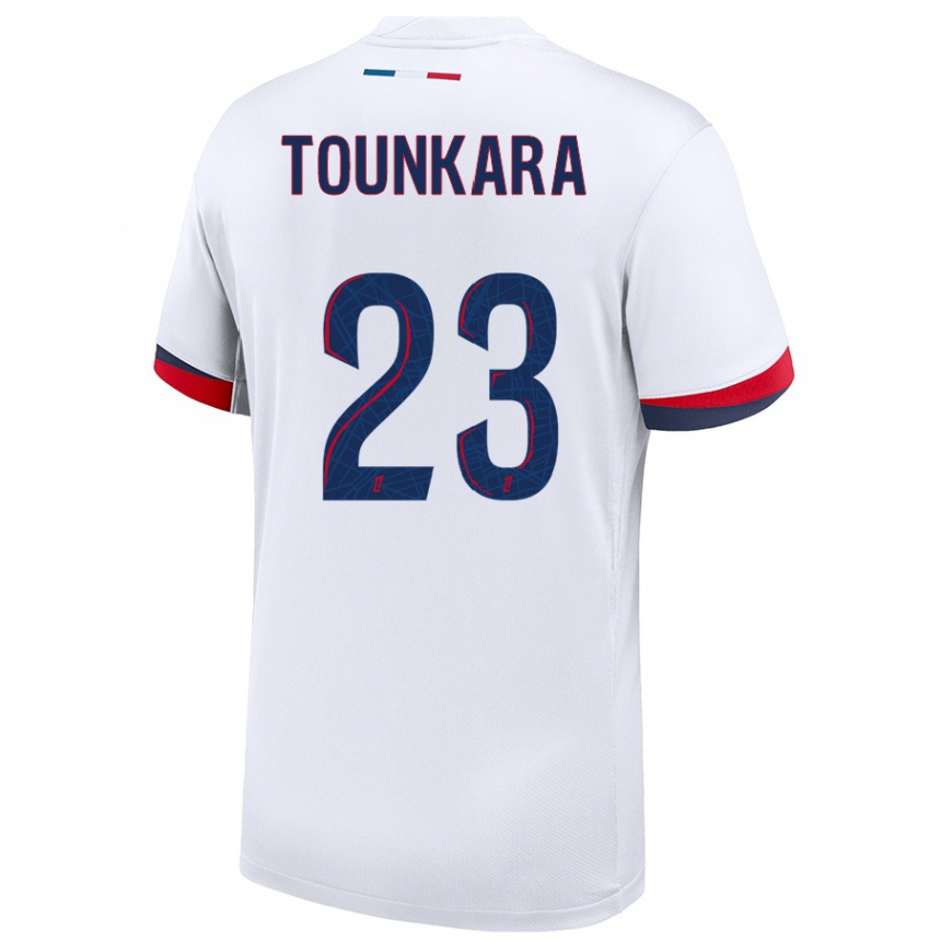 Women Football Aïssatou Tounkara #23 White Blue Red Away Jersey 2024/25 T-Shirt Nz