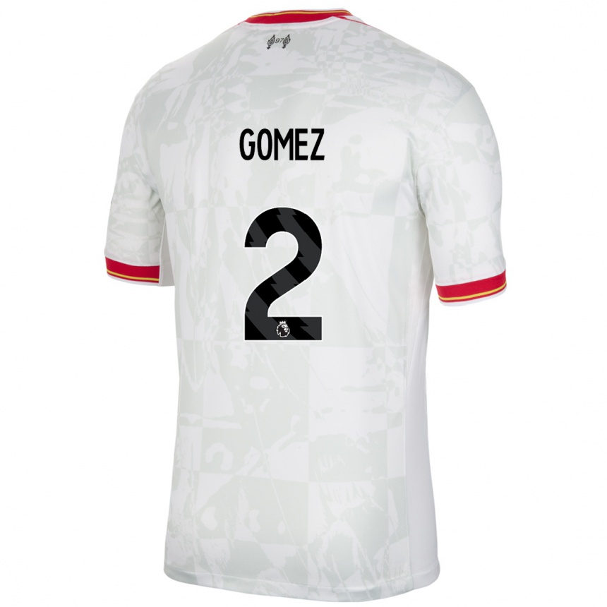 Women Football Joe Gomez #2 White Red Black Third Jersey 2024/25 T-Shirt Nz