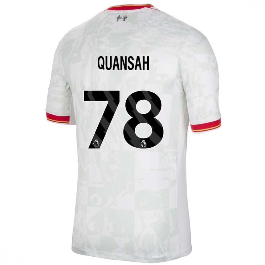 Women Football Jarell Quansah #78 White Red Black Third Jersey 2024/25 T-Shirt Nz