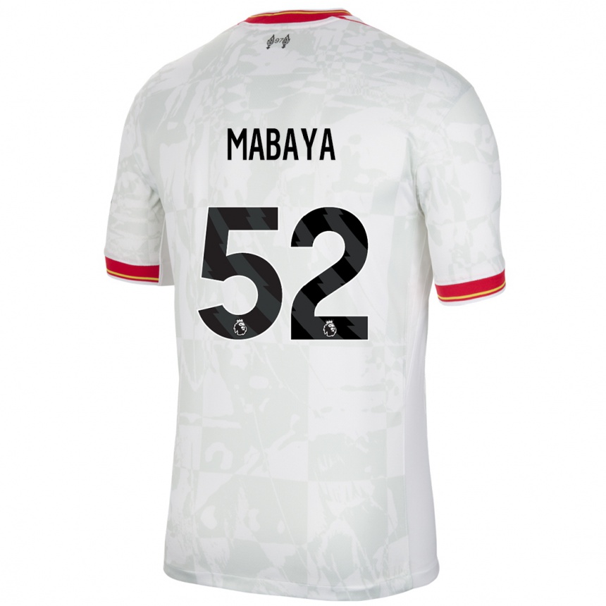 Women Football Isaac Mabaya #52 White Red Black Third Jersey 2024/25 T-Shirt Nz