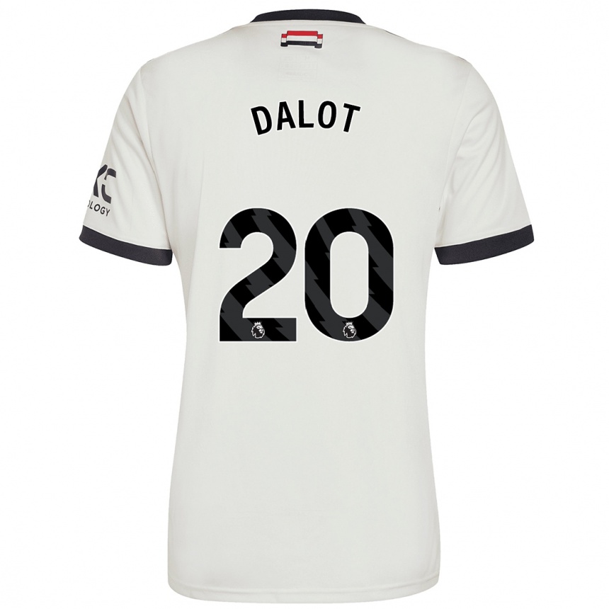 Women Football Diogo Dalot #20 Off White Third Jersey 2024/25 T-Shirt Nz