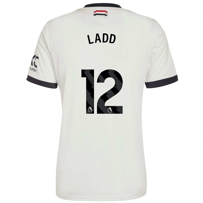 Women Football Hayley Ladd #12 Off White Third Jersey 2024/25 T-Shirt Nz