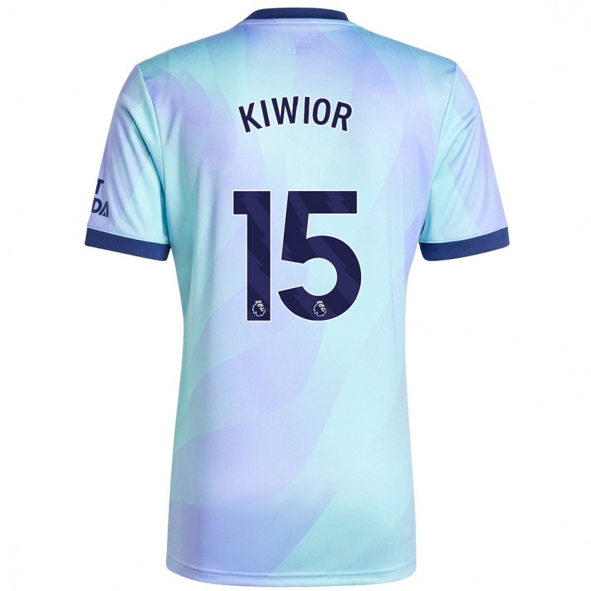 Women Football Jakub Kiwior #15 Aqua Third Jersey 2024/25 T-Shirt Nz