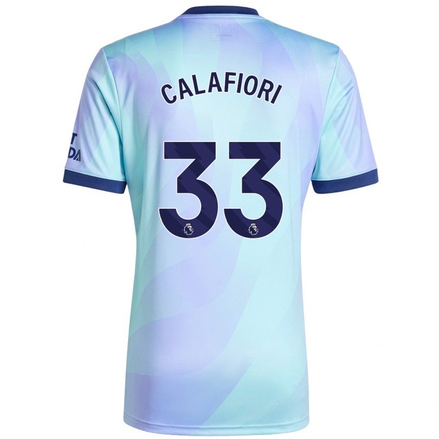 Women Football Riccardo Calafiori #33 Aqua Third Jersey 2024/25 T-Shirt Nz