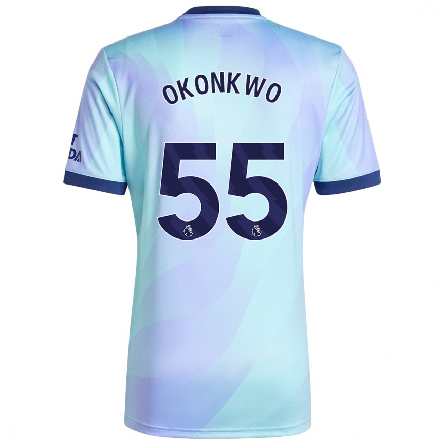 Women Football Brian Okonkwo #55 Aqua Third Jersey 2024/25 T-Shirt Nz