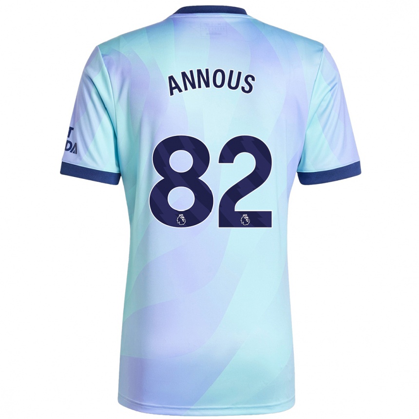 Women Football Andre Annous #82 Aqua Third Jersey 2024/25 T-Shirt Nz