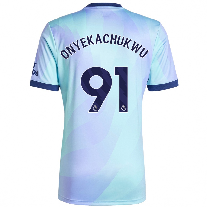 Women Football Samuel Onyekachukwu #91 Aqua Third Jersey 2024/25 T-Shirt Nz