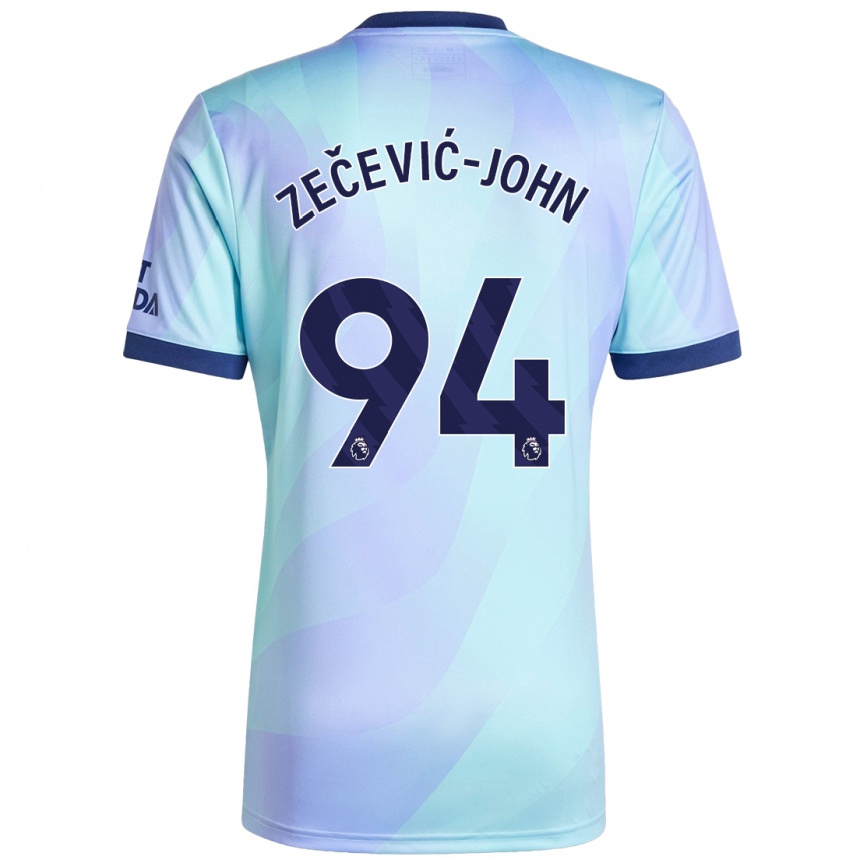 Women Football Louis Zečević-John #94 Aqua Third Jersey 2024/25 T-Shirt Nz