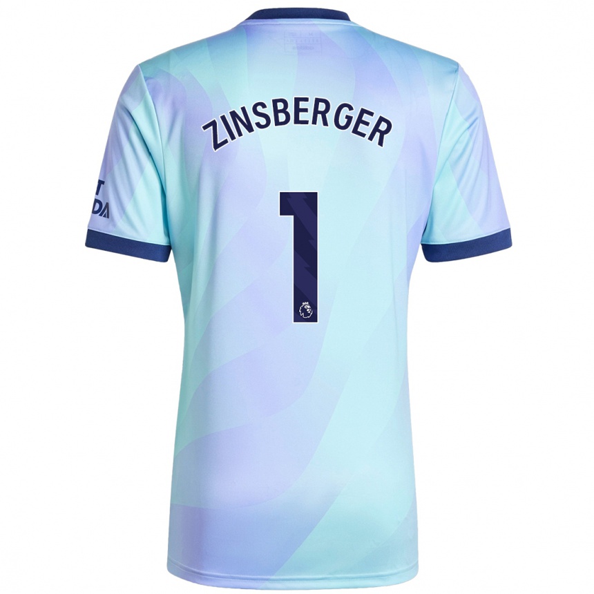 Women Football Manuela Zinsberger #1 Aqua Third Jersey 2024/25 T-Shirt Nz