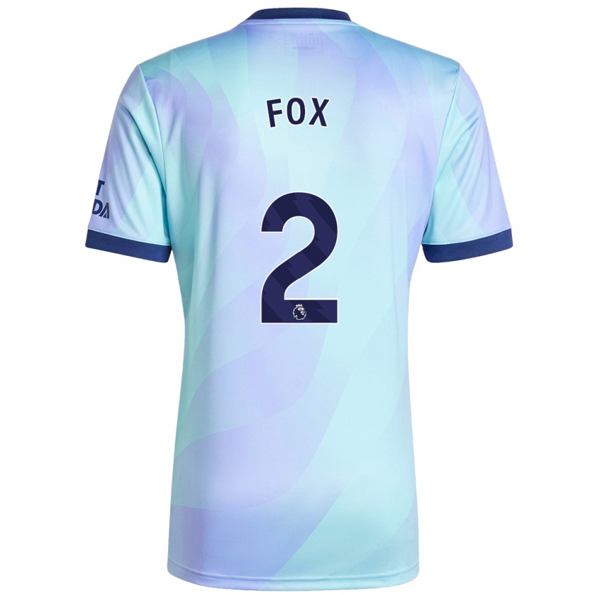 Women Football Emily Fox #2 Aqua Third Jersey 2024/25 T-Shirt Nz