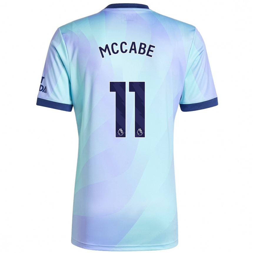 Women Football Katie Mccabe #11 Aqua Third Jersey 2024/25 T-Shirt Nz