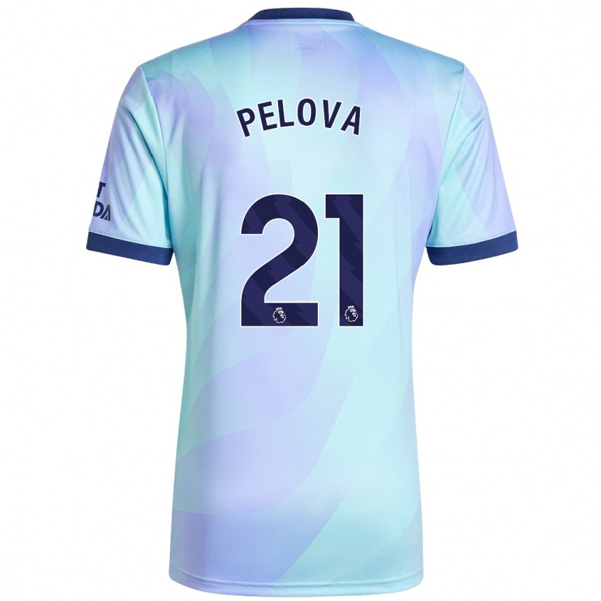 Women Football Victoria Pelova #21 Aqua Third Jersey 2024/25 T-Shirt Nz