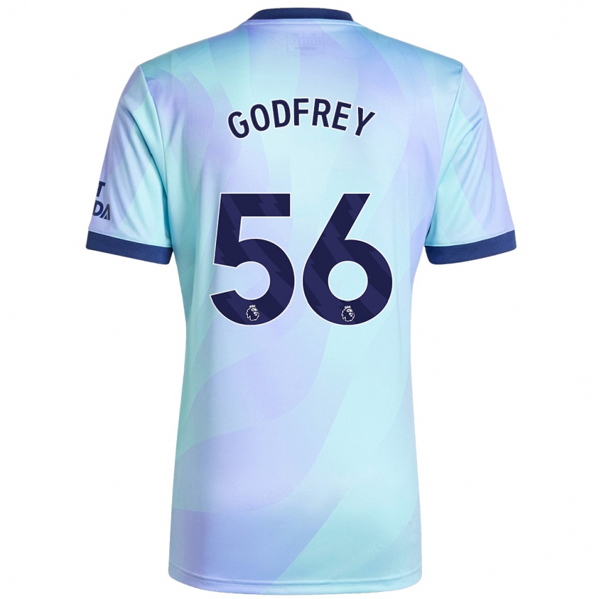 Women Football Freya Godfrey #56 Aqua Third Jersey 2024/25 T-Shirt Nz