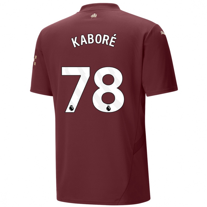 Women Football Issa Kabore #78 Maroon Third Jersey 2024/25 T-Shirt Nz