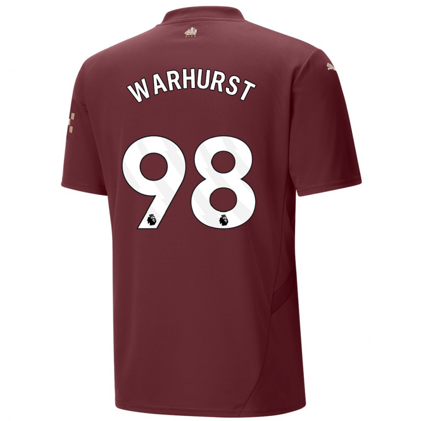 Women Football Matthew Warhurst #98 Maroon Third Jersey 2024/25 T-Shirt Nz