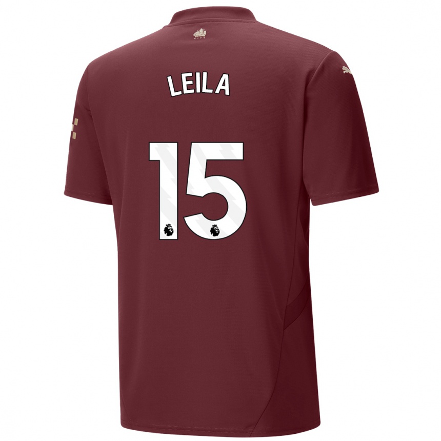 Women Football Leila Ouahabi #15 Maroon Third Jersey 2024/25 T-Shirt Nz