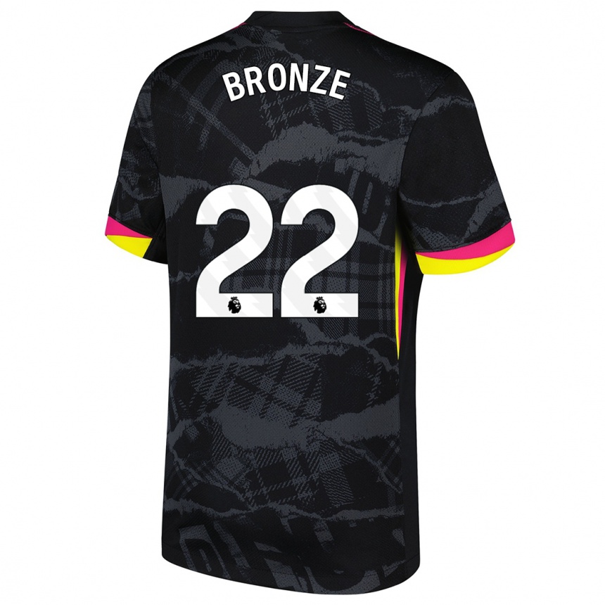 Women Football Lucy Bronze #22 Black Pink Third Jersey 2024/25 T-Shirt Nz