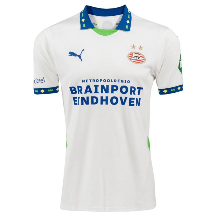 Women Football Daan Van Den Brande #0 White Dark Blue Third Jersey 2024/25 T-Shirt Nz