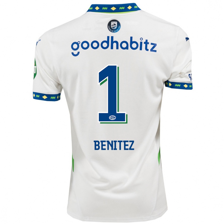 Women Football Walter Benítez #1 White Dark Blue Third Jersey 2024/25 T-Shirt Nz