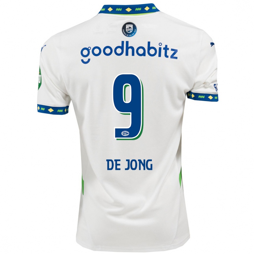 Women Football Luuk De Jong #9 White Dark Blue Third Jersey 2024/25 T-Shirt Nz