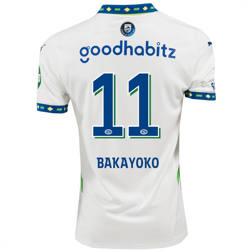 Women Football Johan Bakayoko #11 White Dark Blue Third Jersey 2024/25 T-Shirt Nz