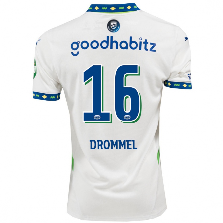 Women Football Joël Drommel #16 White Dark Blue Third Jersey 2024/25 T-Shirt Nz