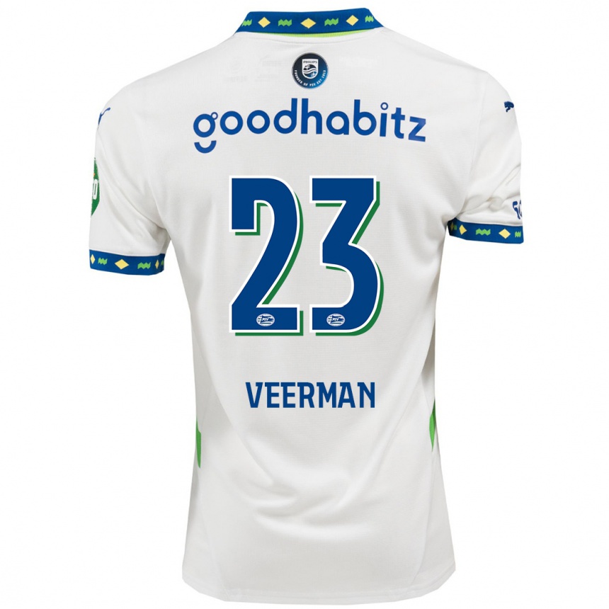 Women Football Joey Veerman #23 White Dark Blue Third Jersey 2024/25 T-Shirt Nz