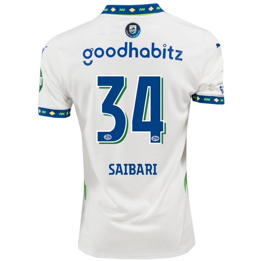 Women Football Ismael Saibari #34 White Dark Blue Third Jersey 2024/25 T-Shirt Nz