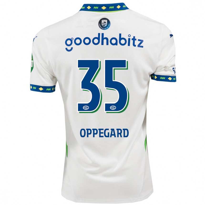 Women Football Fredrik Oppegård #35 White Dark Blue Third Jersey 2024/25 T-Shirt Nz