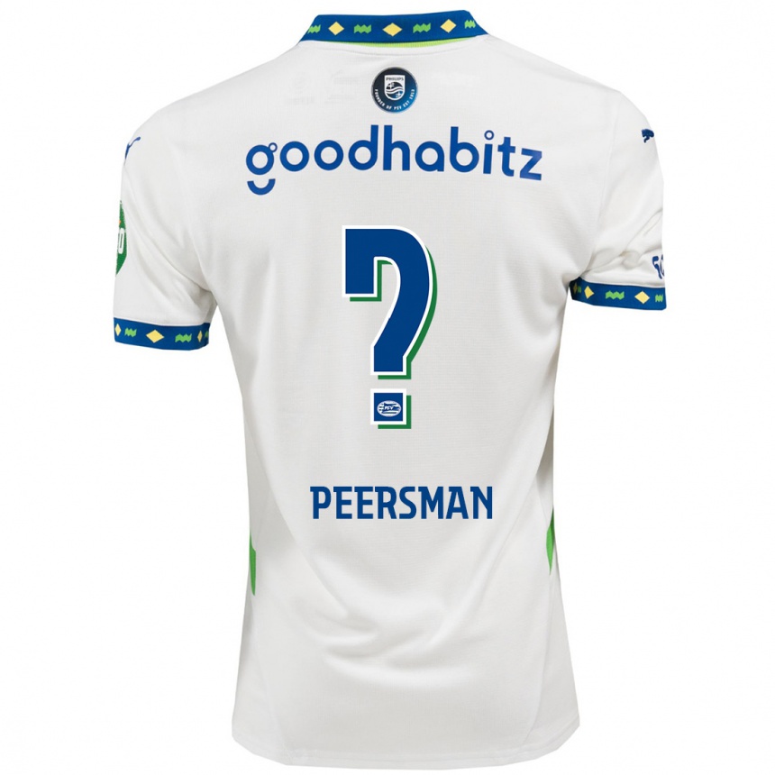 Women Football Kjell Peersman #0 White Dark Blue Third Jersey 2024/25 T-Shirt Nz