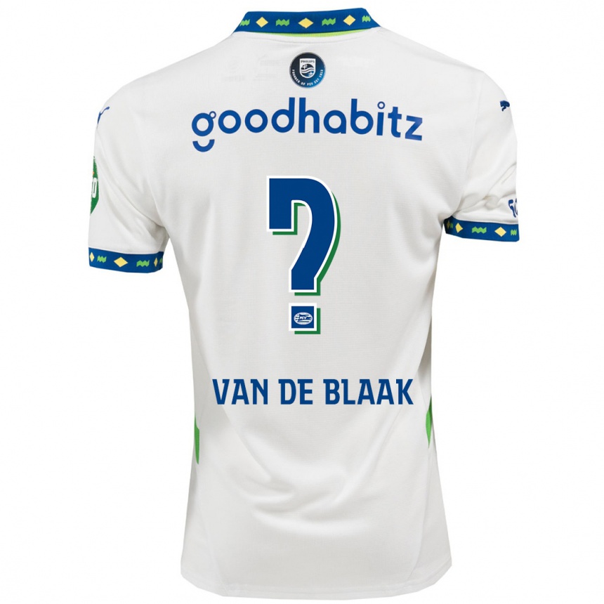 Women Football Emmanuel Van De Blaak #0 White Dark Blue Third Jersey 2024/25 T-Shirt Nz