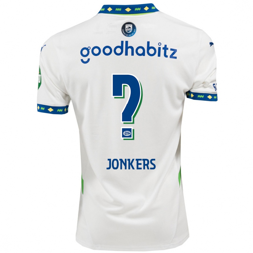 Women Football Brent Jonkers #0 White Dark Blue Third Jersey 2024/25 T-Shirt Nz