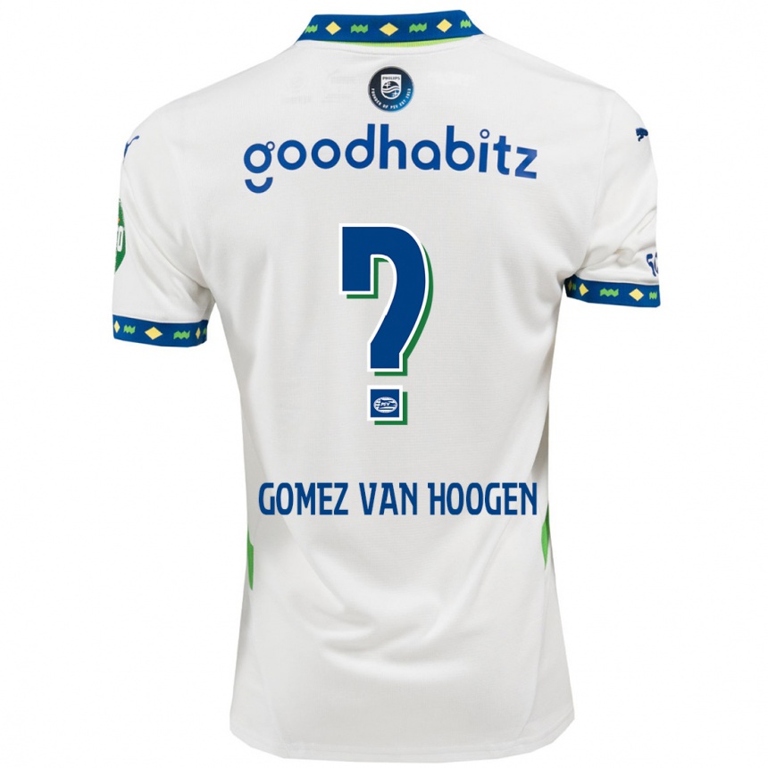 Women Football Samuel Gomez Van Hoogen #0 White Dark Blue Third Jersey 2024/25 T-Shirt Nz