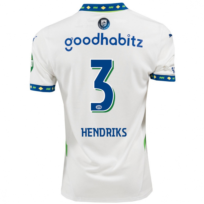 Women Football Gwyneth Hendriks #3 White Dark Blue Third Jersey 2024/25 T-Shirt Nz