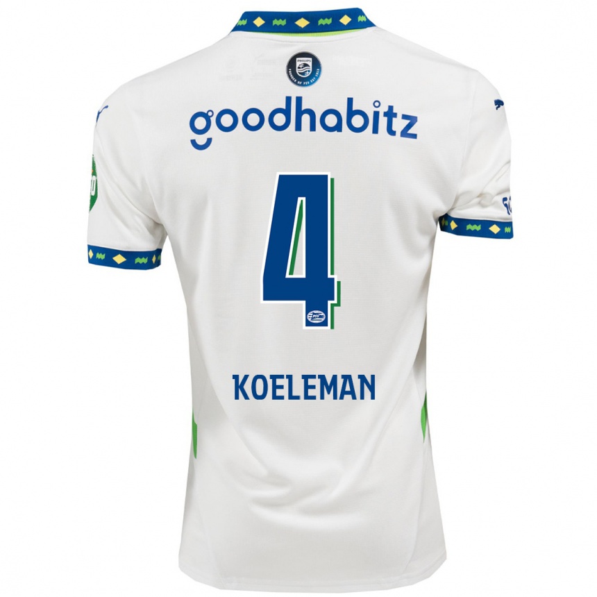 Women Football Senna Koeleman #4 White Dark Blue Third Jersey 2024/25 T-Shirt Nz