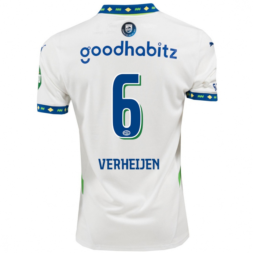 Women Football Janneke Verheijen #6 White Dark Blue Third Jersey 2024/25 T-Shirt Nz